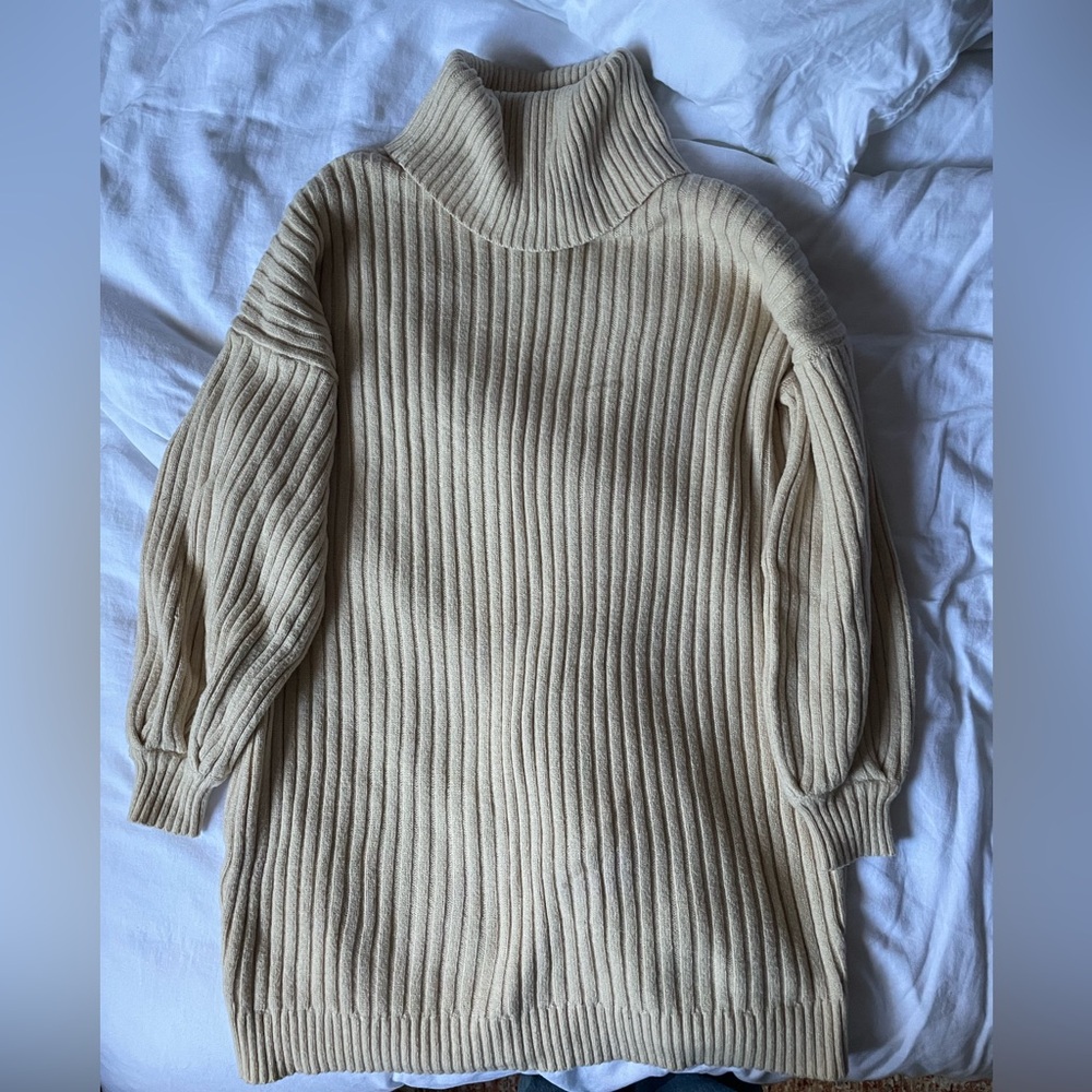 Cozy Ribbed Turtleneck Sweater Dress